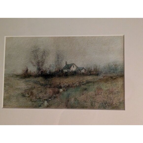 Antique J.G. Tyler Pastel Babbling Brook Artwork With Ornate Wood Frame - Picture 2 of 12